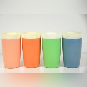 Bolero Therm-O-Ware Vintage Set of 4 Plastic Cups Tumblers
